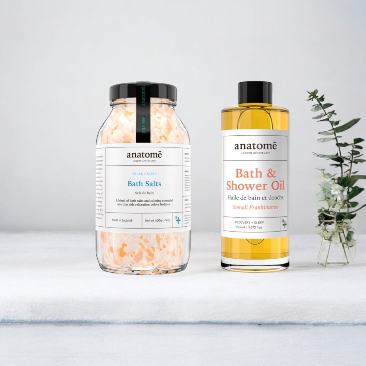 DUO: Bath & Shower Oil Somali Frankincense + Bath salts - anatomē